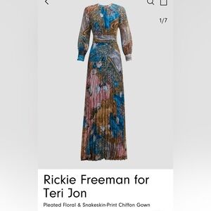 Teri Jon Vibrant Chiffon Maxi Dress